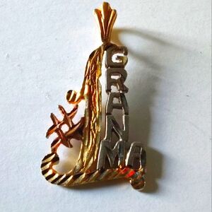 14 K P Gold and Silver Grandma Pendant/Charm